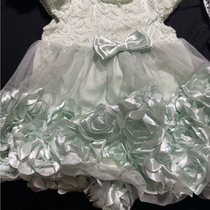 Elegant Mint Green Lace and Tulle Kids Dress